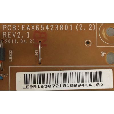 KIT DE TARJETAS PARA TV LG / MAIN EBT62841558 / EAX65391005(1.0) / FUENTE EAY63072101 / LGP55-14PL2 / T-CON 5555T16C02 / 55T16-C05 / PANEL T550HVF04.2 / MODELO 55LB5900-UV.BUSDLJR - Imagen 2